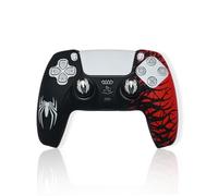MMEGaming Funda Compatible con Mando PS5, Silicona Suave y cómoda Que Mejora el Agarre, Accesorios para Mando Play 5, Accesorio Compatible con Mando Original Play 5 (Funda Negra y Roja Spider)