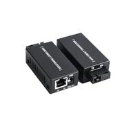 MMFURHHAY 1 par de miniconvertidores de medios de fibra Gigabit de 100/1000 Mbps, conmutadores SC a RJ45 de 20 km con adaptador de corriente(EU Power)