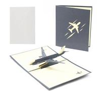 Mmgoqqt Tarjeta desplegable de avión de cumpleaños, tarjeta de cupón 3D para vuelo, regalo de viaje, tarjeta de cumpleaños como cupón de viaje, regalo de dinero para caja de viaje o dinero de