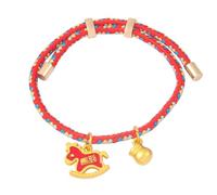 MMIUAEG Pulsera del Año del Caballo del zodiaco chino, pulsera de cuerda roja Feng Shui, pulseras de la suerte para protección de la buena suerte, regalos de Año Nuevo, M, Zinc, No es una piedra