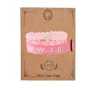 MMIUAEG WWJD - Juego de pulseras de cuentas de cruz con texto en inglés "What Would Jesus Do", cuentas hechas a mano, buena protección de bendición, joyería religiosa cristiana para Pascua, Navidad