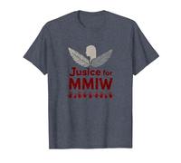 MMIW Justicia para Mujeres indígenas desaparecidas y asesinadas Camiseta, Hombre, Azul Jaspeado, XL