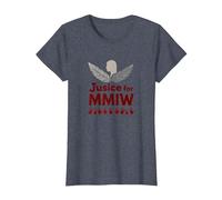 MMIW Justicia para Mujeres indígenas desaparecidas y asesinadas Camiseta, Mujer, Azul Jaspeado, S