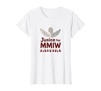 MMIW Justicia para Mujeres indígenas desaparecidas y asesinadas Camiseta, Mujer, Blanco, S