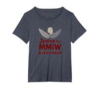 MMIW Justicia para Mujeres indígenas desaparecidas y asesinadas Camiseta, Mujer Tallas Grandes, Azul Jaspeado, 2XL Grande