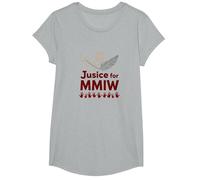 MMIW Justicia para Mujeres indígenas desaparecidas y asesinadas Camiseta, Niñas, Gris Jaspeado, Mediano
