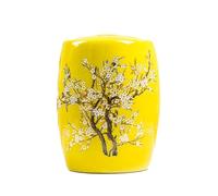 MMleYN Contenedor De Arroz De Cerámica Grande Hermético Tarro De Porcelana Con Tapa Organizador De Cocina Para Arroz, Harina, Alimentos(Yellow,5kg)