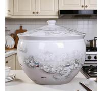 MMleYN Cubo De Arroz De Cerámica 5/10kg Con Tapa Contenedor De Alimentos Hermético Botes De Cocina De Porcelana Para Té, Café, Nueces(A,5kg)