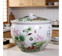 MMleYN Cubo De Arroz De Cerámica 5/10kg Con Tapa Contenedor De Alimentos Hermético Botes De Cocina De Porcelana Para Té, Café, Nueces(J,5kg)