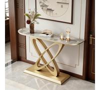 MMleYN Mesa De Consola Moderna 80cm Mesa De Entrada Súper Estrecha De Piedra Mesa De Sofá Delgada Mueble Recibidor para Pasillo(N,39.4"/100CM)