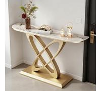 MMleYN Mesa De Consola Moderna 80cm Mesa De Entrada Súper Estrecha De Piedra Mesa De Sofá Delgada Mueble Recibidor para Pasillo(M,59"/150CM)