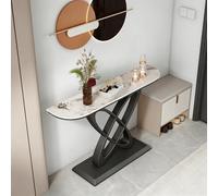 MMleYN Mesa De Consola Moderna 80cm Mesa De Entrada Súper Estrecha De Piedra Mesa De Sofá Delgada Mueble Recibidor para Pasillo(J,59"/150CM)