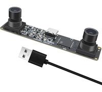 MMlove Módulo de cámara estéreo USB, 1200P 60FPS obturador global síncrono lente dual 600P 120FPS cámara web 3D de alta velocidad, ángulo de visión de 94°, cámara de grabación de luz para