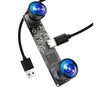 MMlove Módulo de cámara estéreo USB monocromático negro/blanco, 800P, 120 fps, obturador global, lente dual, cámara web 3D, ángulo de visión de 101°, cámara para reconocimiento facial de realidad