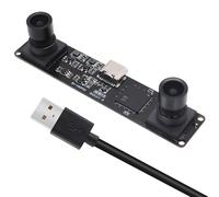 MMlove Módulo de cámara USB 1080P 60FPS sincrónico de doble lente 3D estéreo cámara web de 90 grados, cámara USB Plug & Play para transmisión de reconocimiento facial, PC/portátil/Raspberry Pi
