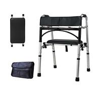 MMM@ Ancianos Walker/Soporte para caminar/Y Asiento Plegable Plegable Plegable Andador Aluminio Anciano Walker Disability Rehabilitation Equipment (Stand + Sit + Bag) Caminante