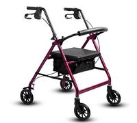 MMM@ El viejo hombre que conduce la luz del coche La aleación de aluminio El carro de cuatro ruedas Pushable puede sentarse Caminante doblado Anciano Cesta de la compra el tamaño: 71cm * 52cm * 77-94c