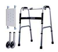 MMM@ Multifuncional Walker/Soporte de apoyo para caminar/Marco para caminar de pie Old Man Fold Incremento de equipo de rehabilitación para caminar de cuatro pies (Walker + Two Wheels + Sitting Bo