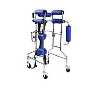 MMM Standing Walk Stand/Walker/Walk Aid/Bastidor con asiento Wheel Rehabilitation Device Plegable Altura ajustable Walker de miembros inferiores Disabled Skid Stand Bastidor de niños Caminante