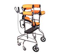 MMM@ Standing Walk Stand/Walker/Walk Aid/Marco de soporte con dispositivo de rehabilitación de la rueda del asiento plegable Altura ajustable Old Man Walker Lower Walker Walker Orange Six Wheel