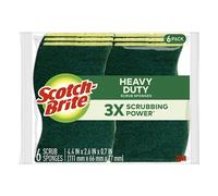 Scotch-Brite Esponjas resistentes para limpiar la cocina y el hogar, esponjas resistentes seguras para utensilios de cocina sin revestimiento, 6 esponjas de fregado
