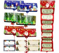 MmmLucipor 6 Piezas sobre para Regalos en Efectivo de Navidad, Sobres De Dinero Navideños Tarjetas Navidad para Regalar Dinero, Sobres Dinero Navidad, 18 * 8cm, Incluye 6 Tarjetas escritas a Mano.