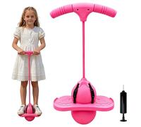 MmmLucipor Balón para Saltar, Pelota de Salto de Pogo, Pelota de Rebote con Mango y Bomba de Aire, Parte Inferior Antideslizante, para Entrenar el Equilibrio, para Interiores y Exteriores (Rosa)