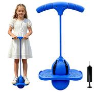 MmmLucipor Balón para Saltar, Pelota de Salto de Pogo, Pelota de Rebote con Mango y Bomba de Aire, Parte Inferior Antideslizante, para Entrenar el Equilibrio, para Interiores y Exteriores (Blau)