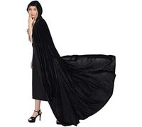 Mmnuagebleu Unisex Capa de terciopelo de Halloween para adultos con capucha disfraz de vampiro largo capas de cosplay bata-Negro, XL (para 175-200cm)