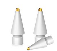MMOBIEL 1.0mm Puntas de Lápiz de Metal Compatible con Apple Pencil 1ª y 2ª Generación - 3 Piezas de Repuesto de Puntas Metálicas - iPencil Metal Nibs Compatible con Apple Pencil - Blanco