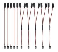 MMOBIEL 10 Piezas 5 x 3 Pines RC Servo Cable de extensión/5 x Servo y Cable para Placa de Control de conexión de extensión de dron RC, Coche, Robot, etc.