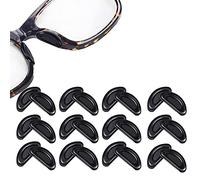 MMOBIEL 12 pares de almohadillas nasales universales de repuesto, cámara de aire de silicona suave, almohadilla antideslizante para almohadillas nasales para gafas graduadas, gafas de sol - Negro