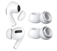 MMOBIEL 2 Pares Almohadillas de Repuesto para AirPods Pro Gen 1&2 Almohadillas de Silicona con Orificio Reductor Ruido, Caja Almacenamiento Portátil y Ajustan Al Estuche Carga - 1xM, 1XL - Blanco