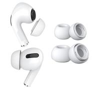 MMOBIEL 2 Pares Almohadillas de Repuesto para AirPods Pro Gen 1&2 Almohadillas de Silicona con Orificio Reductor Ruido, Caja Almacenamiento Portátil y Ajustan Al Estuche Carga - 1xS, 1xM - Blanco