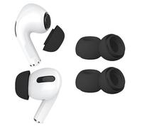 MMOBIEL 2 Pares Almohadillas de Repuesto para AirPods Pro Gen 1&2 Almohadillas de Silicona con Orificio Reductor Ruido, Caja Almacenamiento Portátil y Ajustan Al Estuche Carga - M - Negro