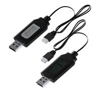 MMOBIEL 2 Pzas. Cable Cargador USB con indicador LED, Compatible con baterías 800mA 2S 7.4V LiPo para Drones/cuadricópteros/Vehículos de RC con Conector XH-3P