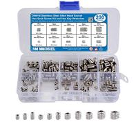 MMOBIEL 200pcs DIN916 Acero Inoxidable M3 M4 M5 M6 M8 Juego de tornillos de cabeza hexagonal Surtido incl. Llaves hexagonales