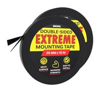 MMOBIEL 25mm Cinta de Montaje Adhesiva Fuerte de Doble Cara [2 Pack] para Montaje Interior Resistente, Decoración, Hogar, Oficina, Fijación Alfombras - Rollo Largo 10m