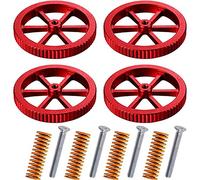 MMOBIEL 4 Piezas Tuerca niveladora de Mano de Aluminio Compatible con Ender 3/3 Pro/3 V2, Ender 5/5 Plus/Pro, CR-10, CR10S/10S Pro, CR 20 3D Incl. 4 uds Impresora 3D Hot Bed Die Springs - Rojo