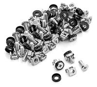 MMOBIEL 50 Paquete de Tuercas, Tornillos y Arandelas de Jaula M6 x 16mm Montaje en Bastidor y Arandelas para armarios de servidores de Montaje en Bastidor