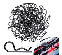 MMOBIEL 50 Piezas de Clips de Cuerpo universales RC pasadores Planos en R doblados para Piezas 1/10-1/12 para Coche RC/Buggy Todoterreno/Carcasa de camión Negras