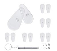 MMOBIEL 6 Pares de Almohadillas nasales universales de Repuesto 15 mm atornillables de Silicona Suave con cámara de Aire Nasal Antideslizante Incl. Tornillos y microdestornillador - Transparente