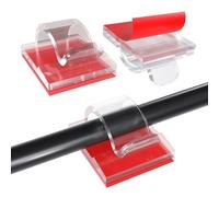 MMOBIEL 60 pcs Clips de Cable Autoadhesivos - Organizador Cables Clips Transparentes - Gestión Cables para Escritorio, Pared, Coche, Eléctricos, ecc. - Organizador Alambre Diámetro 6,5mm