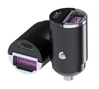 MMOBIEL Adaptador Cargador Coche USB-C [2 Pack] - 45W Cargador USB Encendedor Carga Rapida - Cargador de Coche Ultracompacto - Cargador USB Dual para iPhone 16 15 14 13 Pro MAX, Samsung S25 S24 S23