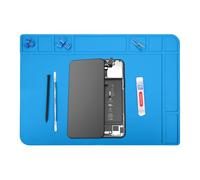 MMOBIEL Alfombrilla de Silicona para Soldar y Reparar - 48x34cm Resistente al Calor Hasta 500°C - Alfombrilla para Banco de Trabajo en Soldar y Electrónica con Aislamiento Térmico - Azul