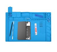 MMOBIEL Alfombrilla Soldadura Tapete de Reparación de Silicona - 45 x 30 cm - Soldar Resistente al Calor Hasta 500°C - Tapete de Reparación Teléfonos y Aparatos Electrónicos - Azul