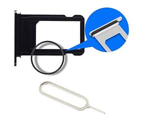 MMOBIEL Bandeja de Tarjeta Porta SIM Compatible con iPhone 7 2016 - Soporte de la Ranura - Incluye Junta de Goma y Pin - Negro