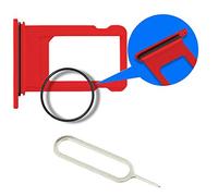 MMOBIEL Bandeja de Tarjeta Porta Sim Ranura Compatible con iPhone 11 2019 - Soporte de la Ranura SIM Incl Sim Pin - Rojo