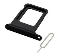 MMOBIEL Bandeja Tarjeta SIM Compatible con iPhone 15/15 Plus - Recambio Soporte Tarjeta SIM Ranura - Incluye Herramienta de Extracción SIM y Anillo de Goma Impermeable - Negro