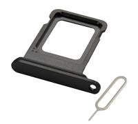 MMOBIEL Bandeja Tarjeta SIM Compatible con iPhone 15 Pro/15 Pro MAX - Recambio Soporte Tarjeta SIM Ranura - Incluye Herramienta de Extracción SIM y Anillo de Goma Impermeable - Negro